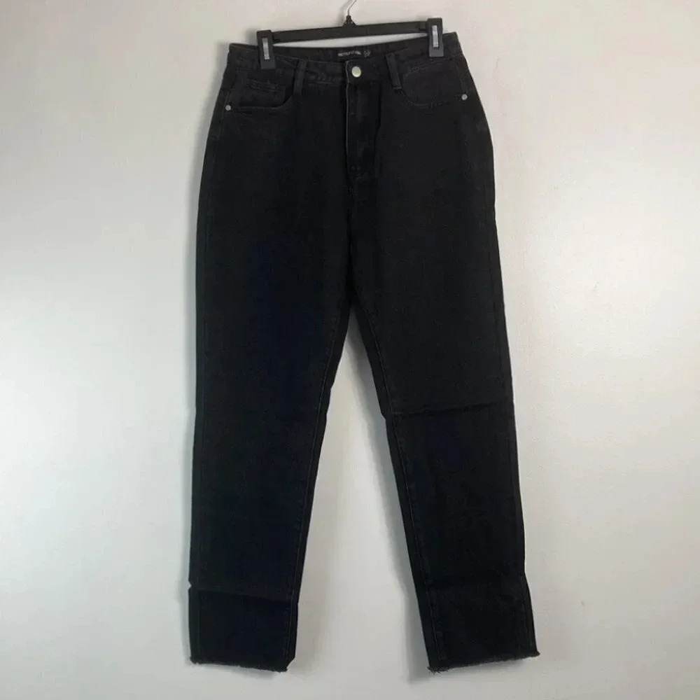 PLT Straight Leg High‎ Waist Jeans Washed Black 6